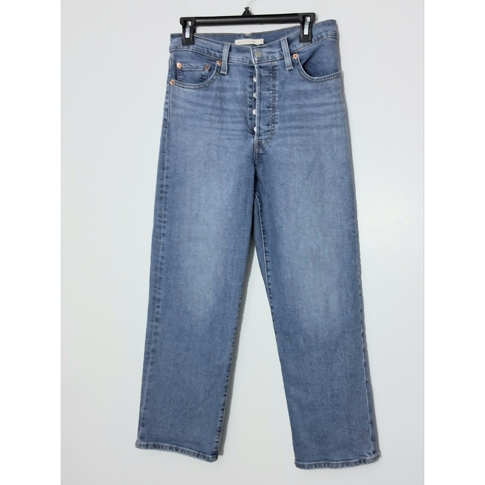 Levi's Ribcage Straight Ankle Jeans‎ Women's Size 28 Blue High Rise Button Fly